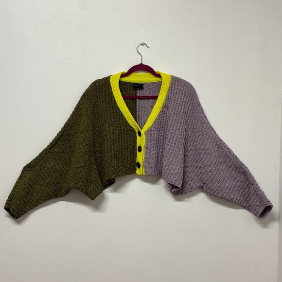 Urban Outfitters Colorblock Cropped Cardigan Sweater – Size M - Picture 1 of 6